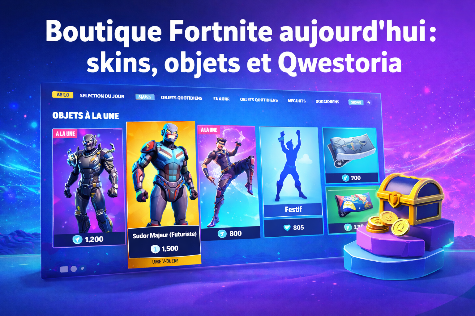 Boutique Fortnite aujourd’hui : skins, objets et Qwestoria