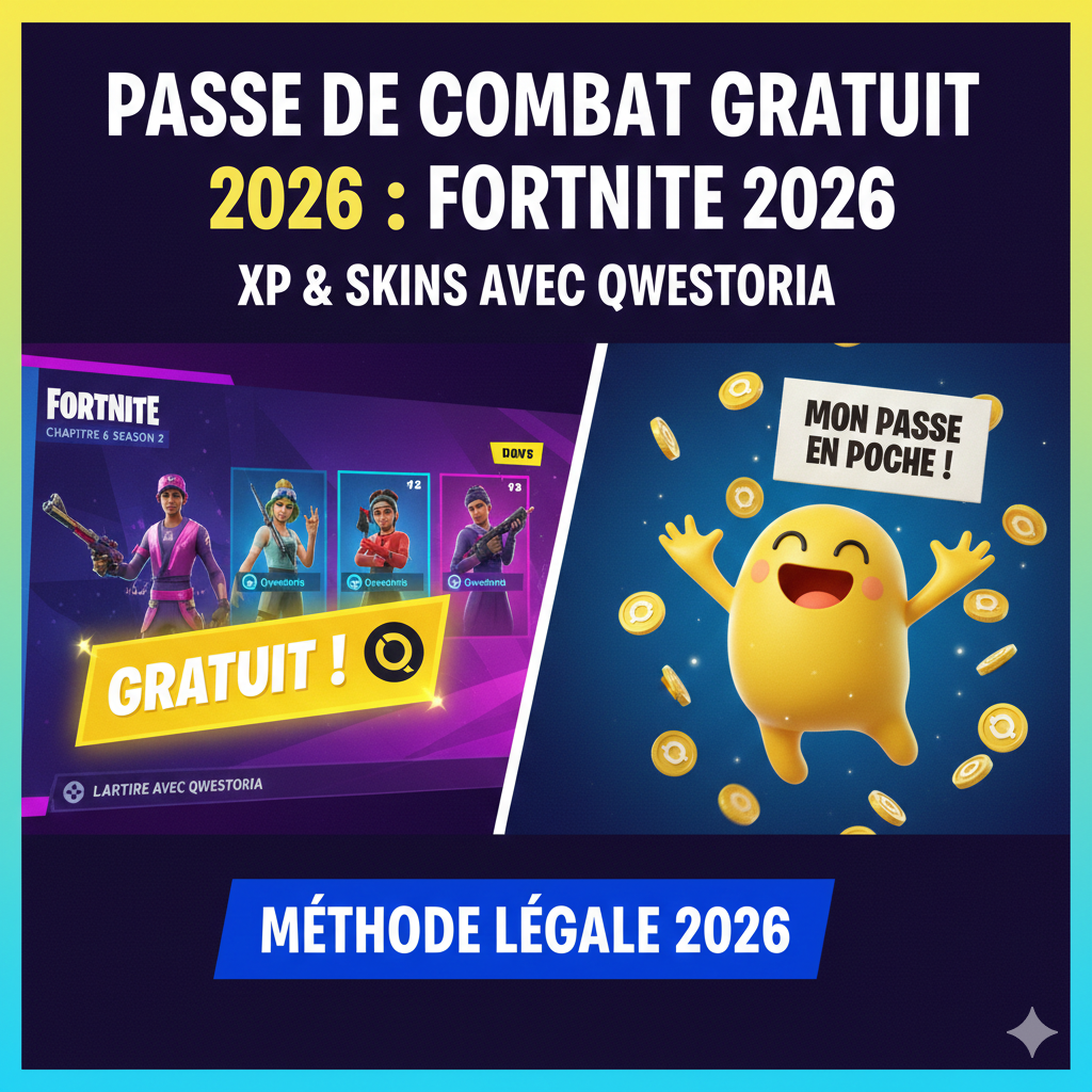 Passe de Combat Fortnite Gratuit 2026 : Méthode Qwestoria