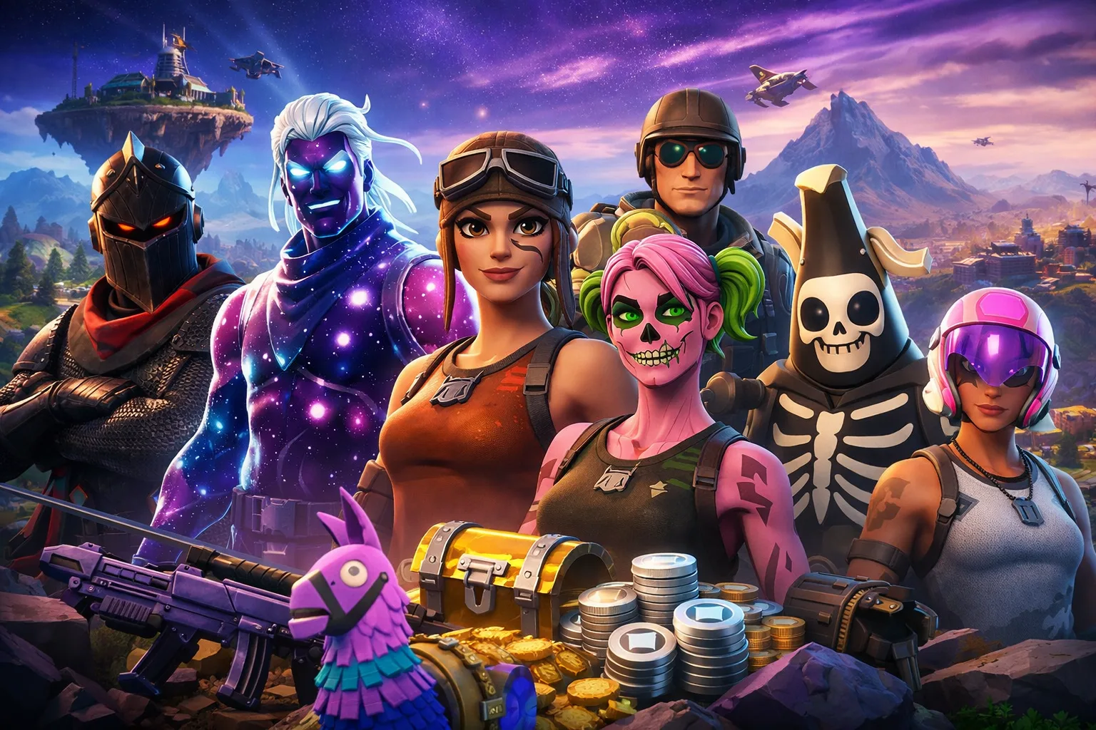 Sélection de skins Fortnite rares et exclusifs en 2026