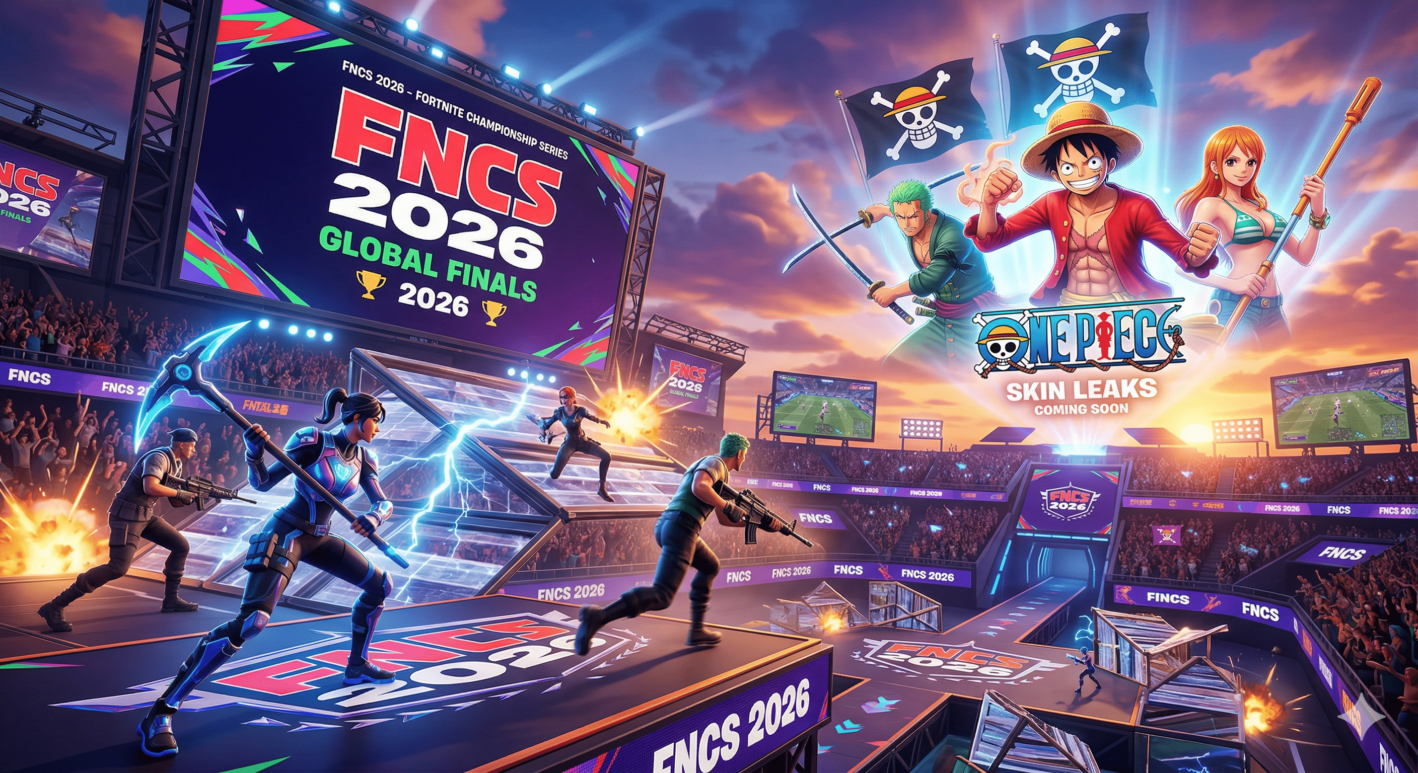 Fortnite : FNCS 2026 et fuites des skins One Piece